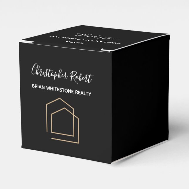 Classy Black Real Estate Favour Box (Front Side)