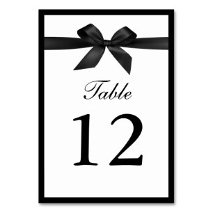 Classy Black Ribbon Double-sided Table Numbers