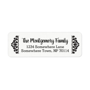 Classy Black Scrolled Brackets & Family Name
