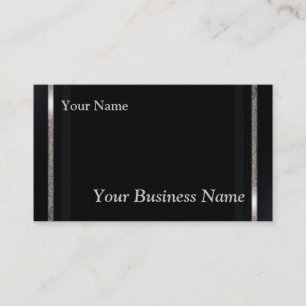 classy black & shining silver metal 2-sided cards