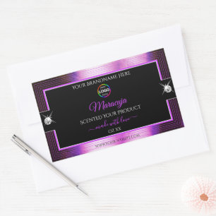 Classy Black Shiny Purple with Logo Product Label