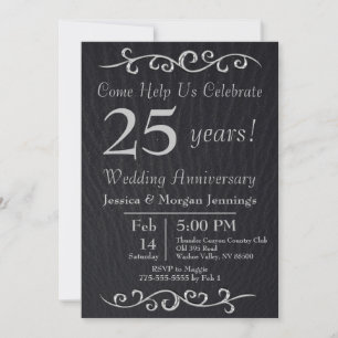 Classy Black Texture Anniversary Invitation