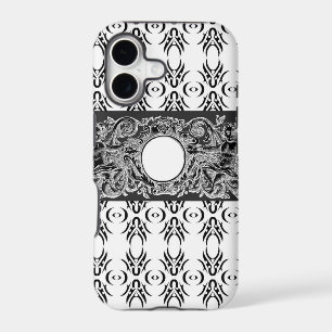Classy black white Baroque pattern to customise