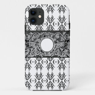 Classy black white Baroque pattern to customise iPhone 11 Case