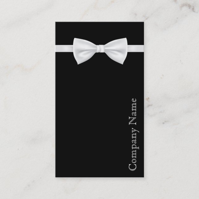 Classy Black White Bowtie Men's Wear Business Card (Front)