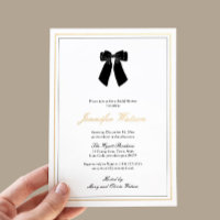 Classy Black White Gold Old Money Bridal Shower
