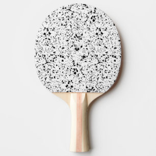 Classy Black White Marble Terrazzo Ping Pong Paddle