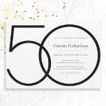 Classy Black White Modern Minimalist 50th Birthday Invitation<br><div class="desc">Modern Minimalist 50th Birthday Classy Black White Invitation. Modern minimalist birthday invitation design,  simple yet classy and elegant. great for a black & white themed party! Need help customising this design? Contact the designer/creator by clicking on the 'Message' button below.</div>