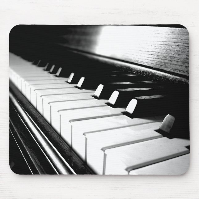 Classy Black & White Piano Photography Mouse Mat (Front)