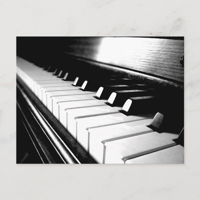 Classy Black & White Piano Photography Postcard (Front)
