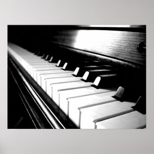 Classy Black & White Piano Photography Poster