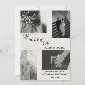 Classy Black & White Wedding Invitation