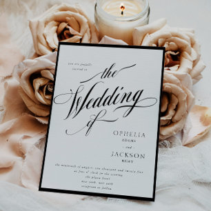 Classy Black & White Wedding Invitation