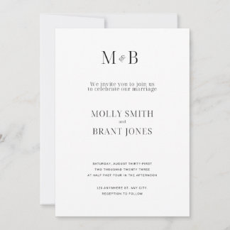 Classy Black/White Wedding Invitation