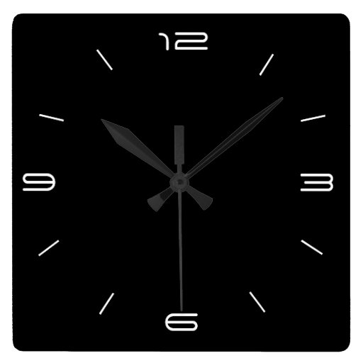 Image of Classy Black with White Numerals> Square Clocks