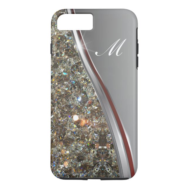 Classy Bling Monogram Design Case-Mate iPhone Case (Back)