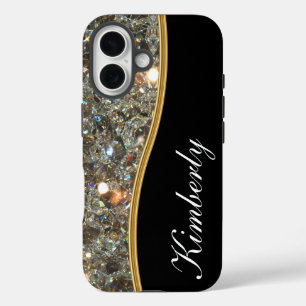 Classy Bling Monogram Style iPhone 16 Case