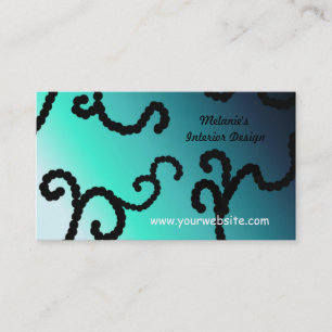 Classy Blue and Black Interior Design Business Card