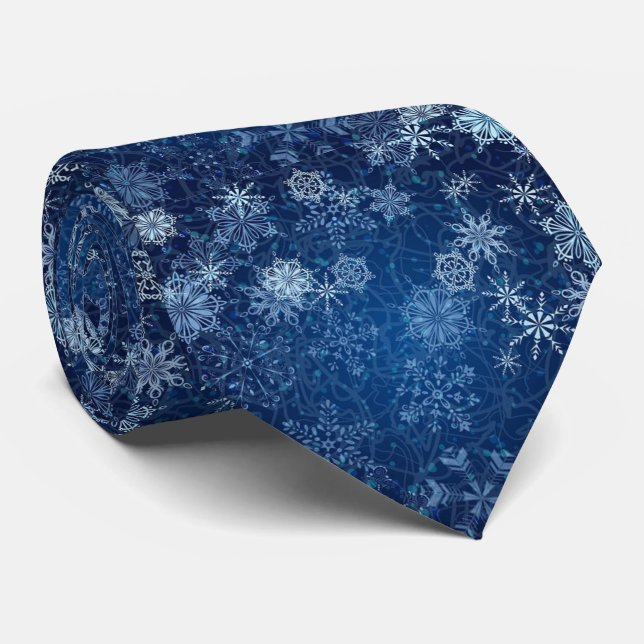 Classy Blue Christmas Tie! Tie (Rolled)