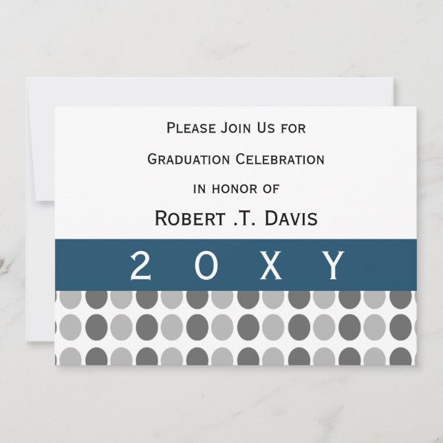 classy blue Graduation party Invitation (Front)
