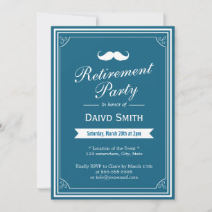 Classy Blue Green Retirement Party Invitations