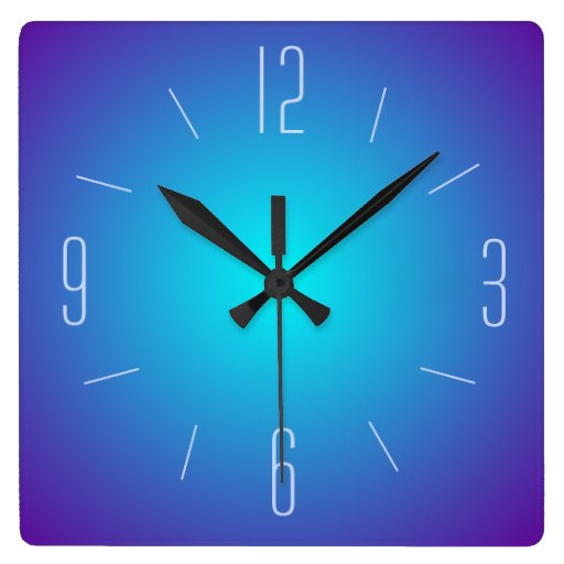 Image of Classy Blue Illuminated Design > Wall Clock