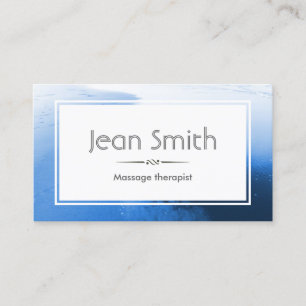 Classy Blue Massage Therapist Business Card