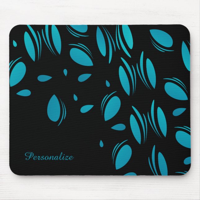 Classy Blue Petals Mouse Mat (Front)