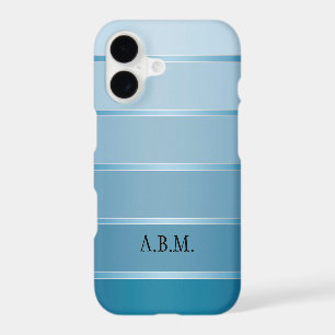 Classy Blue Silver Striped Phone Case