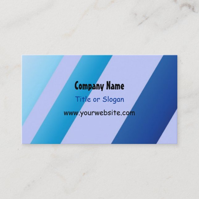 Classy Blue Stripe Design Business Card (Front)