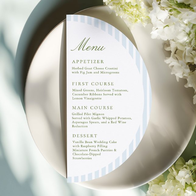 Classy Blue Stripes Half Circle  Menu (Creator Uploaded)