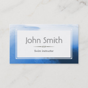 Classy Blue Swim Instructor Business Card