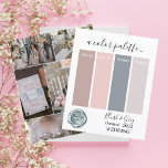 Classy Blush Grey Wedding colours PalettPaper Shee<br><div class="desc">Classy Blush Grey Wedding colours Palette Card 2024</div>