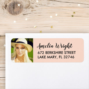 Classy Blush Photo Graduation Return Address