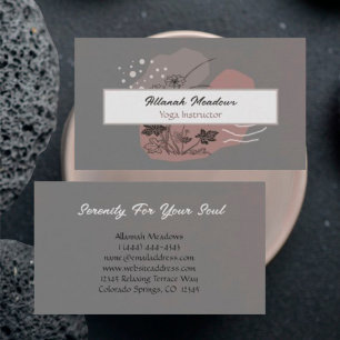 Classy Boho Linen Look Meditative Business Card 