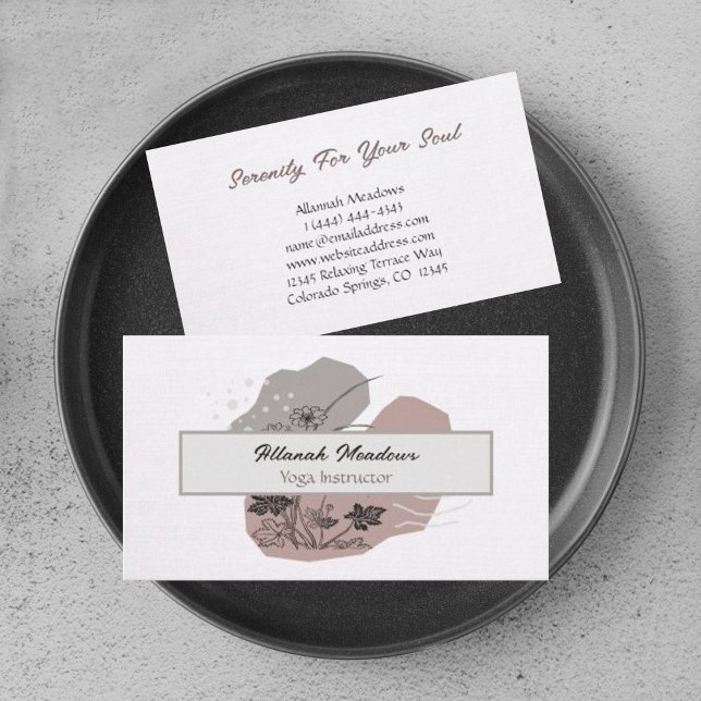 Classy Boho Linen Look Meditative Business Card  (Creator Uploaded)