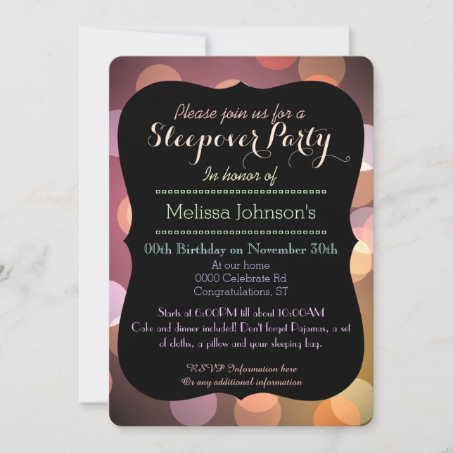 Classy Bokeh lights texture Graduation party Invitation (Front)