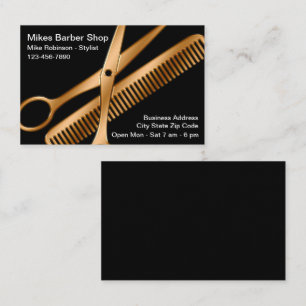 Classy Bold Modern Barber Shop Business Cards