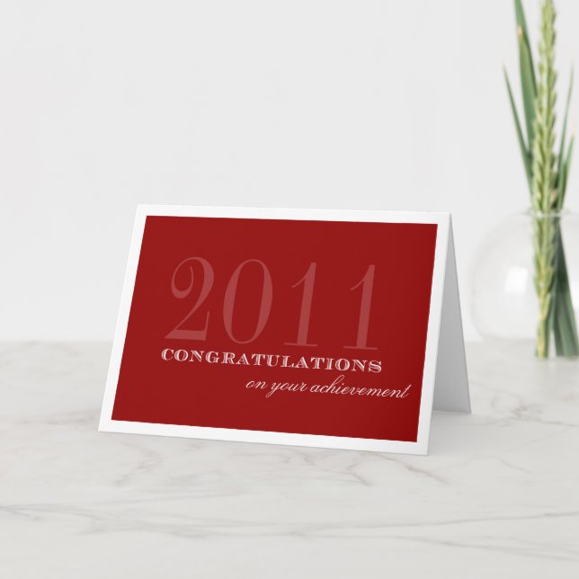 Classy border deep red congratulation achievement card (Front)