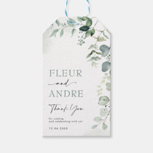 Classy Botanical Eucalyptus Greenery Wedding Favou Gift Tags