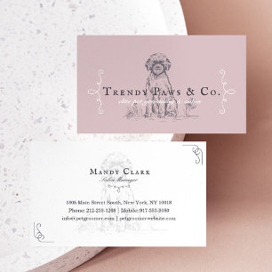 Classy Boutique Pet Salon Portuguese Water Dog Business Card