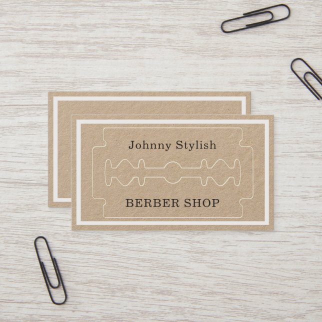 Classy bright look elegant barber style business card (Front/Back In Situ)