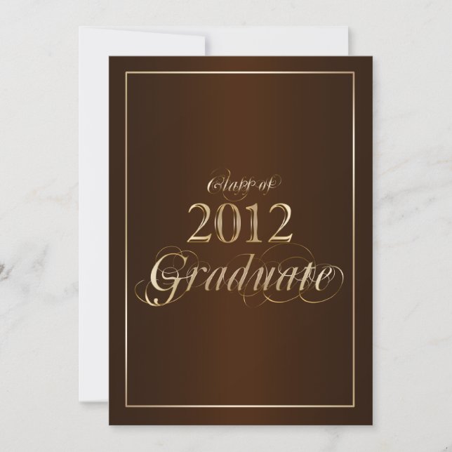 Classy Brown and Gold 2012 Graduate Invitation (Front)