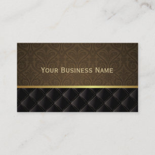 Classy Brown Damask Business Card