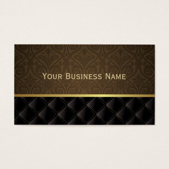 Classy Brown Damask Business Card