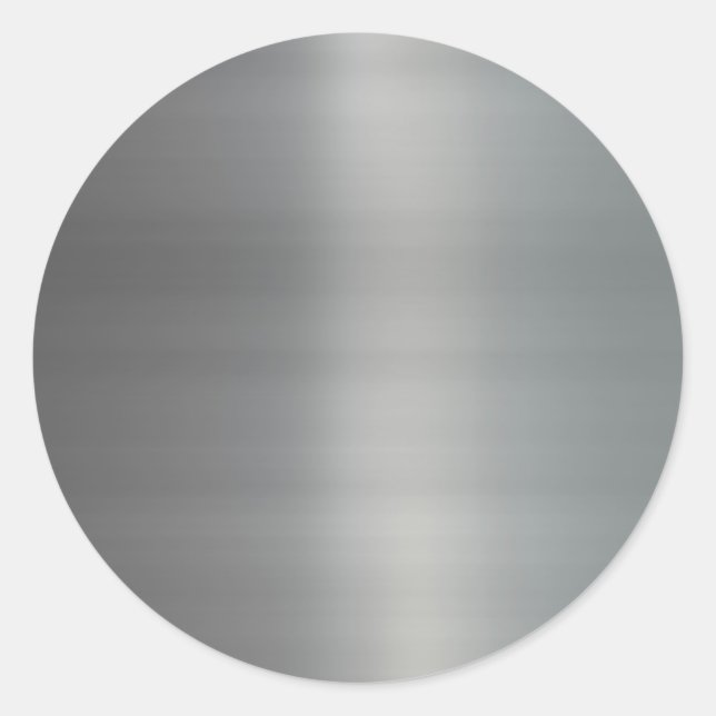 Classy Brushed Metal Textured Classic Round Sticker (Front)
