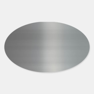 Classy Brushed Metal Textured Oval Sticker