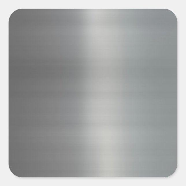 Classy Brushed Metal Textured Square Sticker (Front)