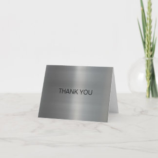 Classy Brushed Metal Thank You Card