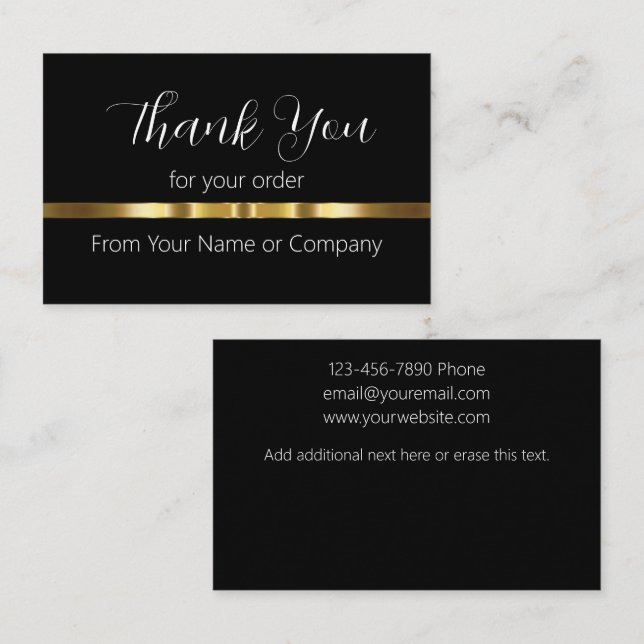 Classy Budget Customer Thank Yous Business Card (Front/Back)